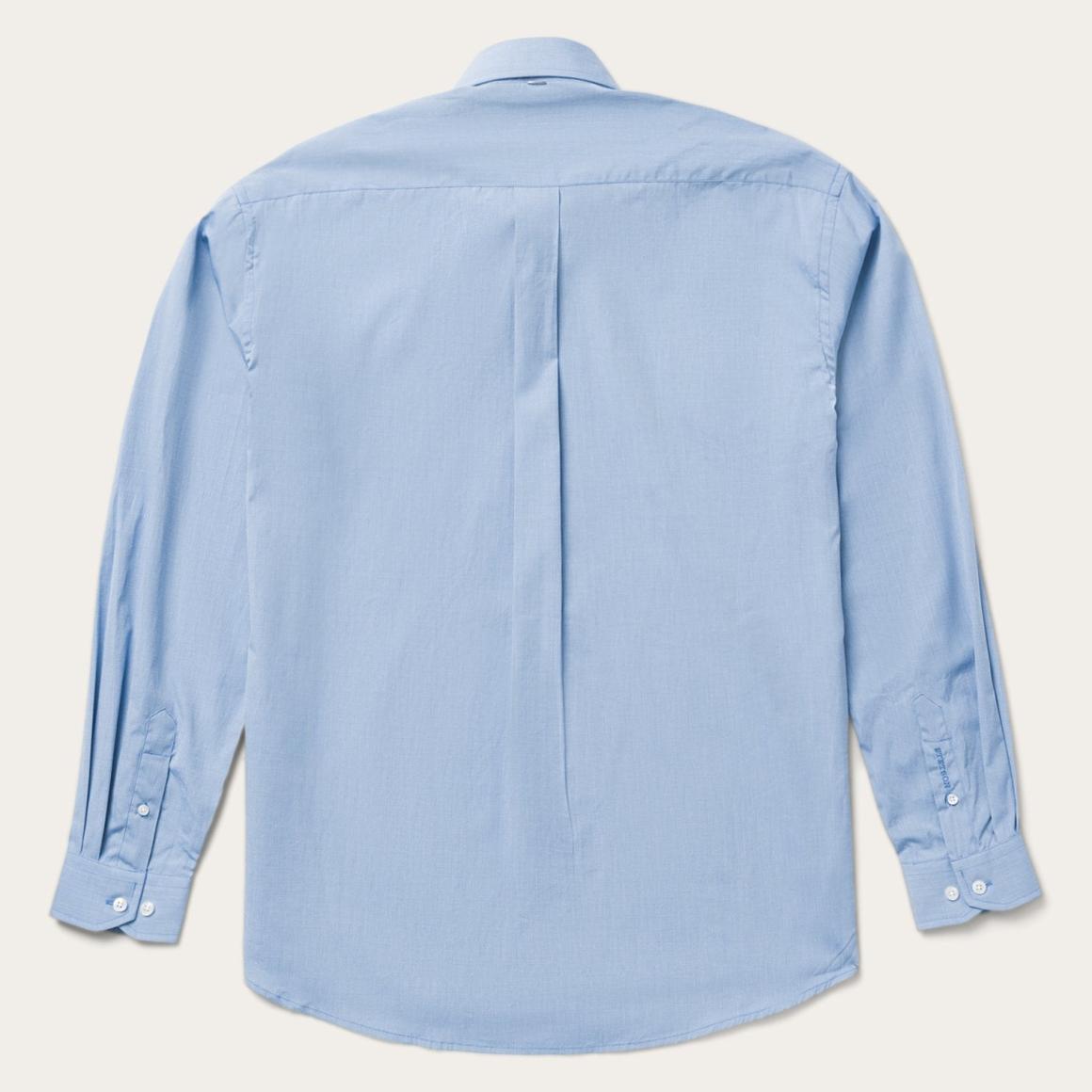 Blue Solid One-Pocket Snap-Front Shirt Blue Men Stetson Modern Cut