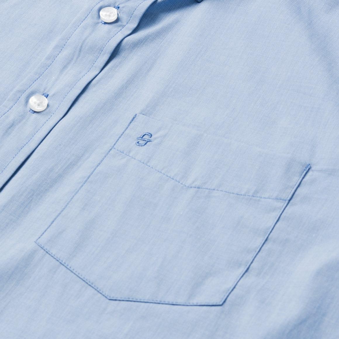 Blue Solid One-Pocket Snap-Front Shirt Blue Men Stetson Modern Cut