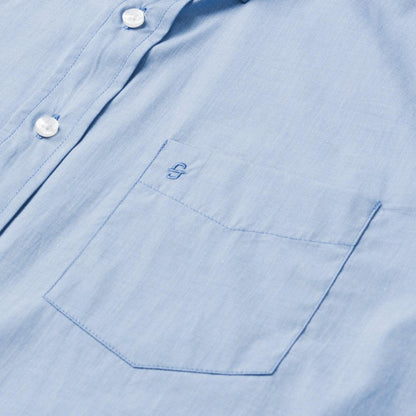 Blue Solid One-Pocket Snap-Front Shirt Blue Men Stetson Modern Cut