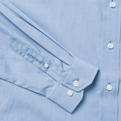 Blue Solid One-Pocket Snap-Front Shirt Blue Men Stetson Modern Cut