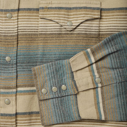 Blue Stripe Flannel Western Shirt Blue Men Stetson Western Shirts