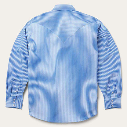 Blue Western Stripe Shirt Blue Men Stetson Western Shirts