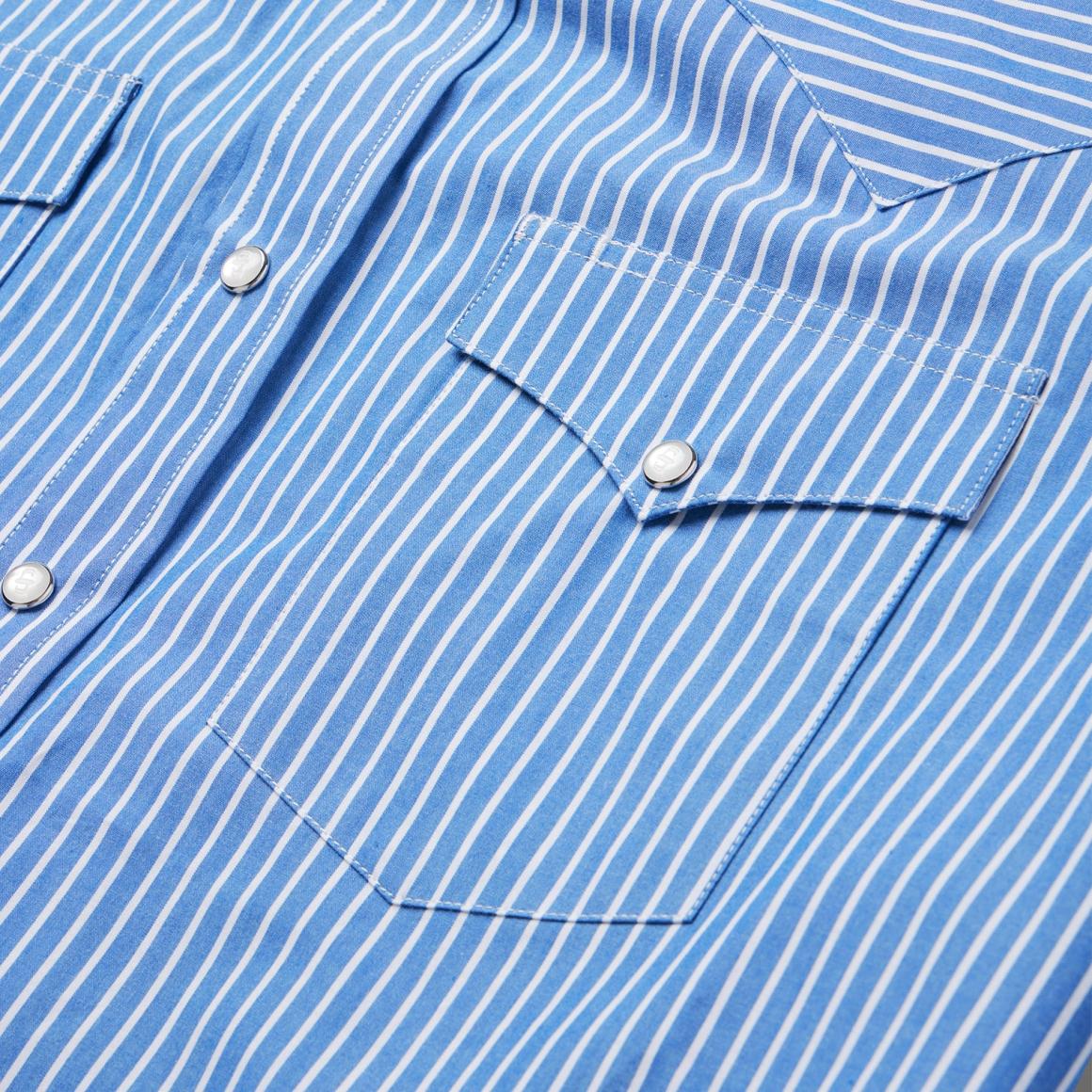 Blue Western Stripe Shirt Blue Men Stetson Western Shirts