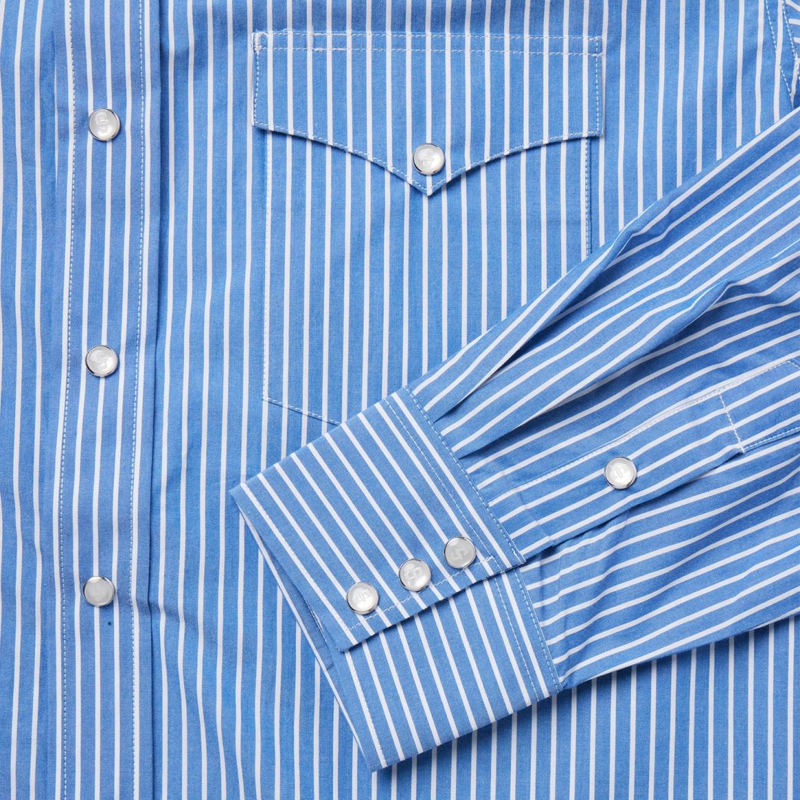 Blue Western Stripe Shirt Blue Men Stetson Western Shirts