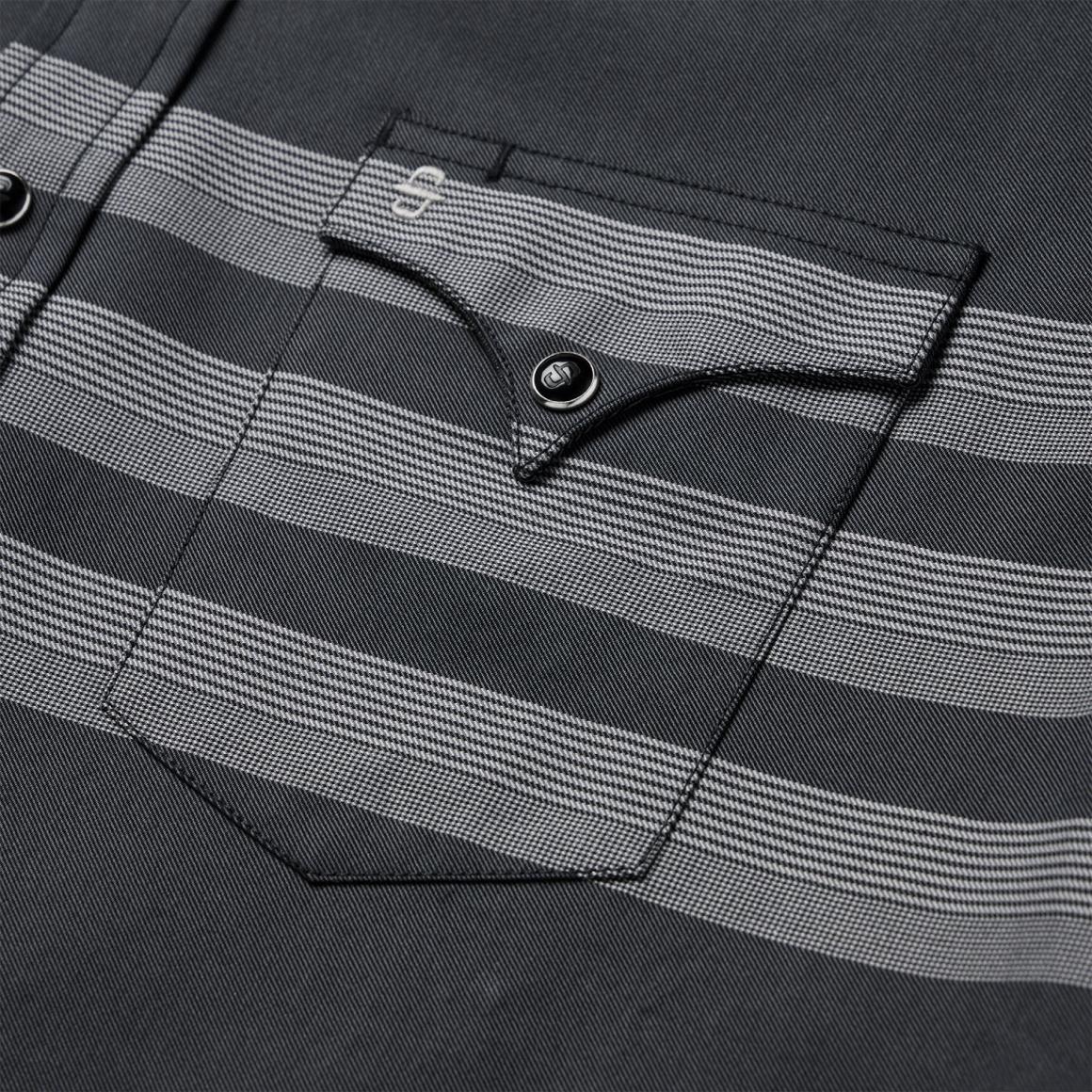 Border Stripe Twill Western Shirt Black Men Stetson Modern Cut