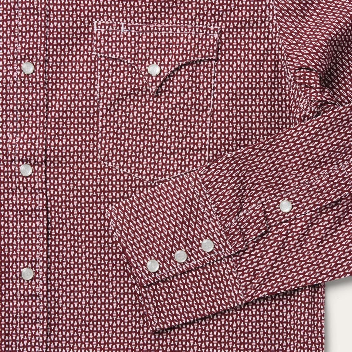 Broken Diamond Print Western Shirt Red Men Stetson Modern Cut