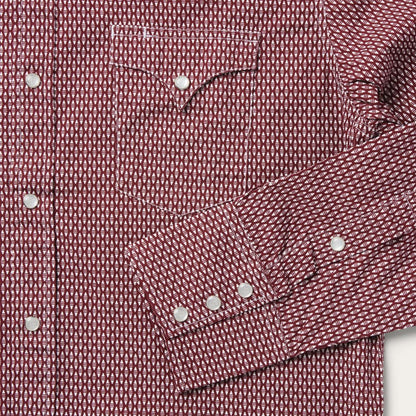 Broken Diamond Print Western Shirt Red Men Stetson Western Shirts