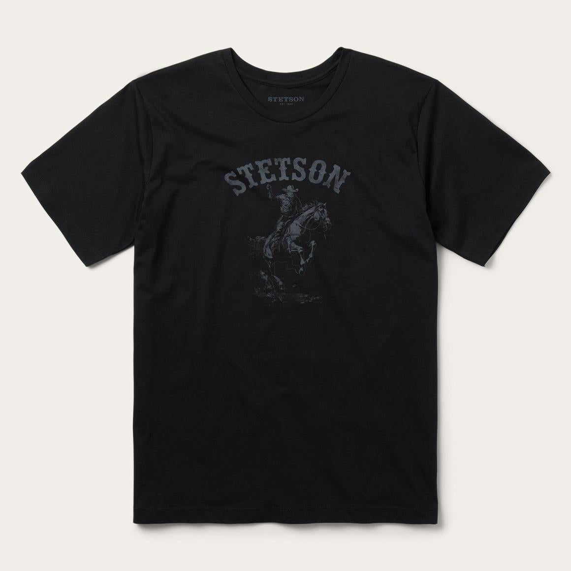 Bronco Rider Graphic Tee Black Men Stetson Tees