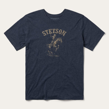Bronco Rider Graphic Tee Blue Men Stetson Tees