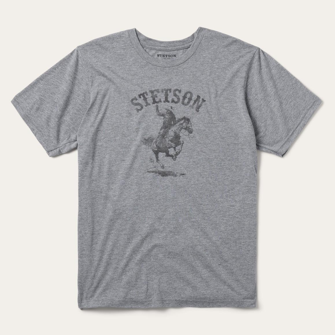 Bronco Rider Graphic Tee Grey Men Stetson Tees