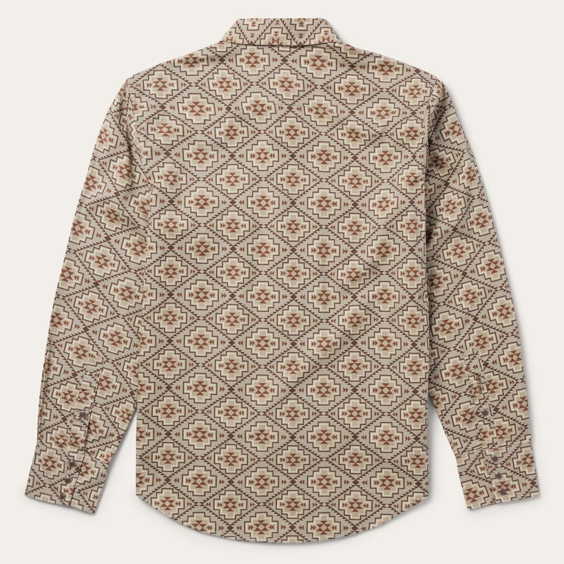 Brown Aztec Poplin Western Shirt Brown Men Stetson Western Shirts