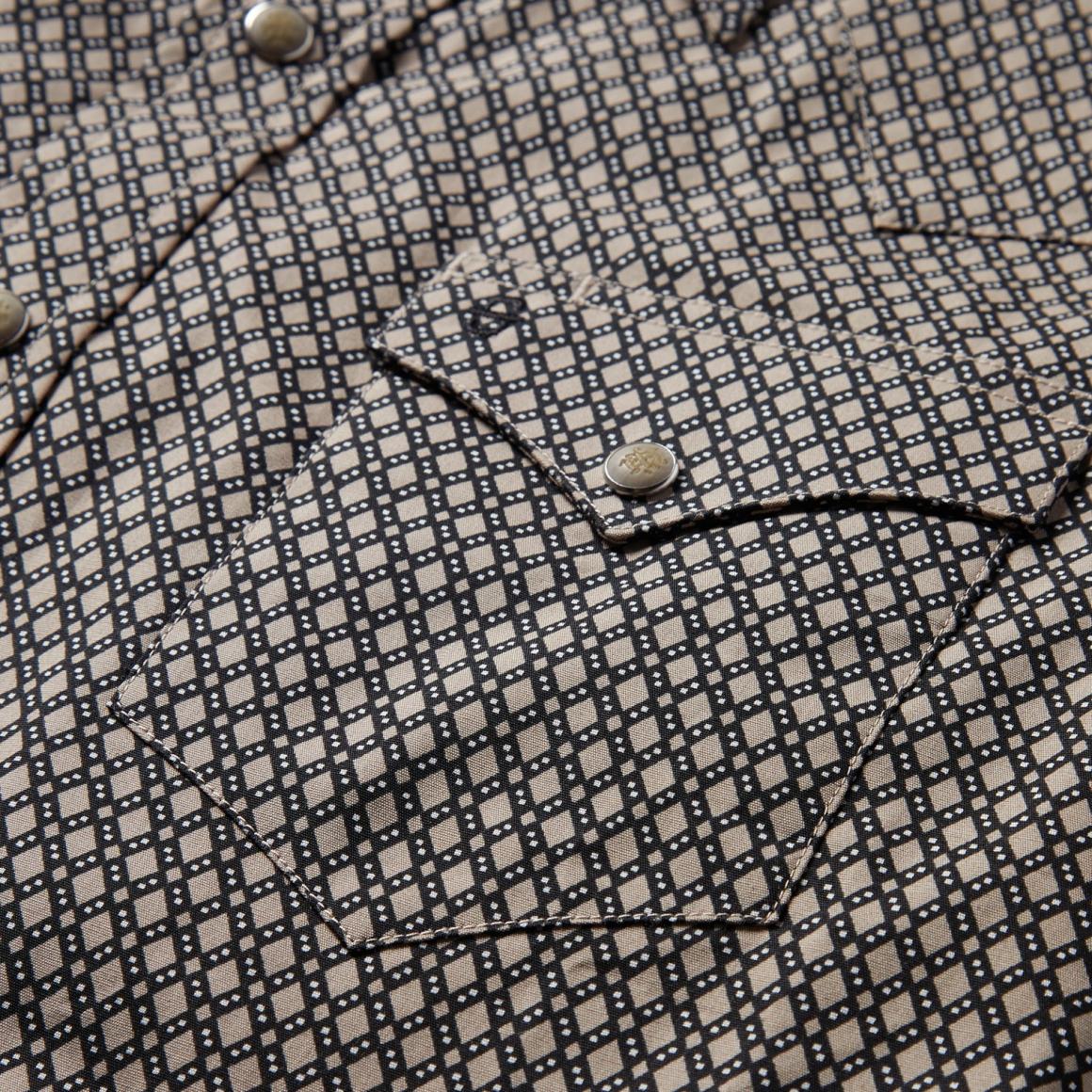 Brown Diamond Print Western Shirt Brown Men Stetson Modern Cut