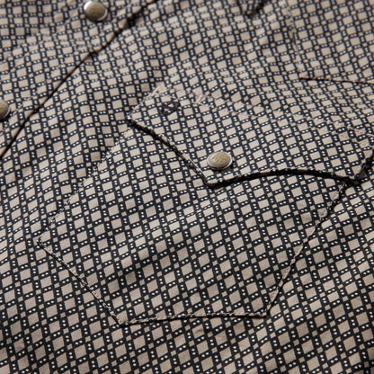 Brown Diamond Print Western Shirt Brown Men Stetson Modern Cut