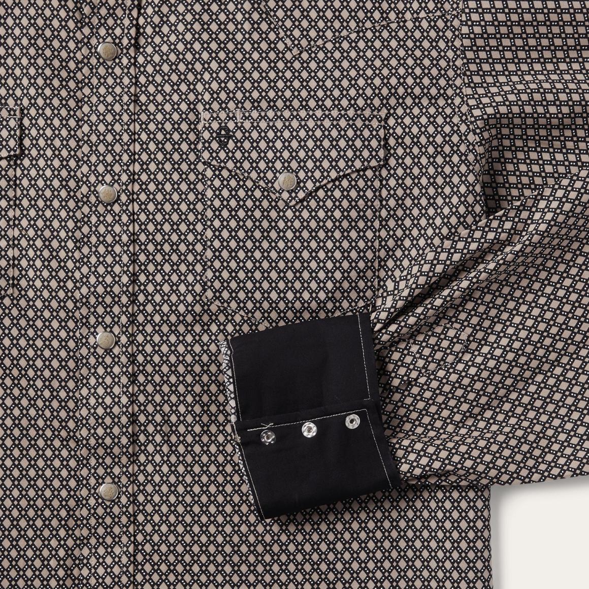 Brown Diamond Print Western Shirt Brown Men Stetson Western Shirts