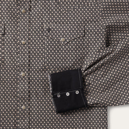 Brown Diamond Print Western Shirt Brown Men Stetson Western Shirts
