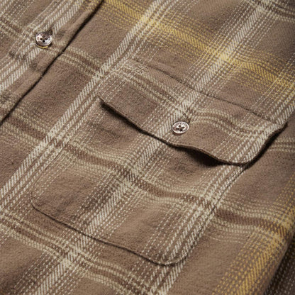 Brown Flannel Button-Front Shirt Brown Men Stetson Flannel Shirts