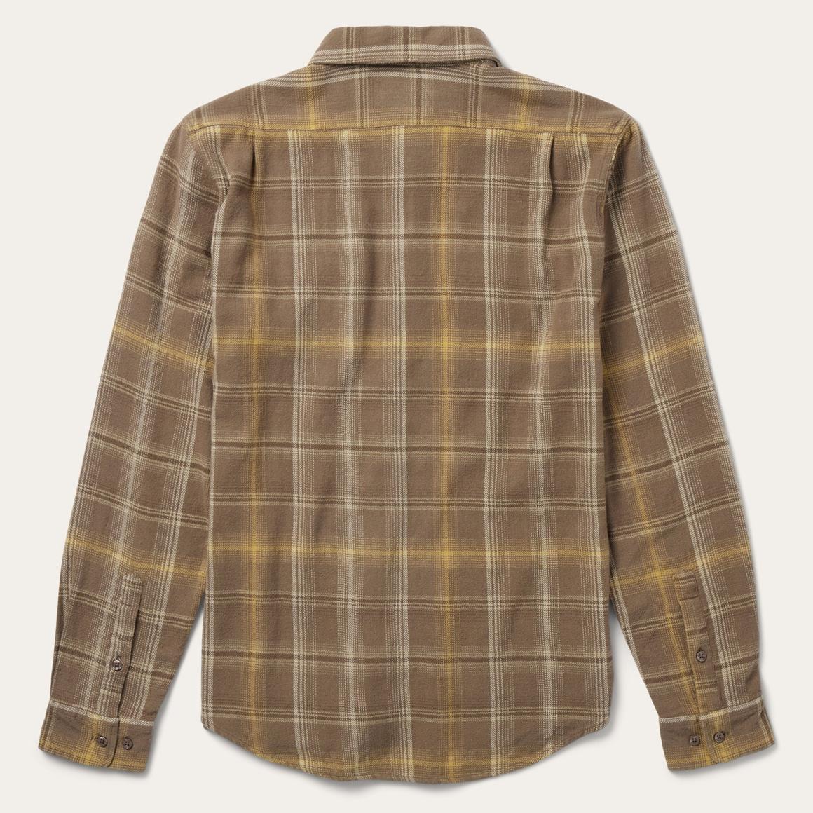 Brown Flannel Button-Front Shirt Brown Men Stetson Western Shirts