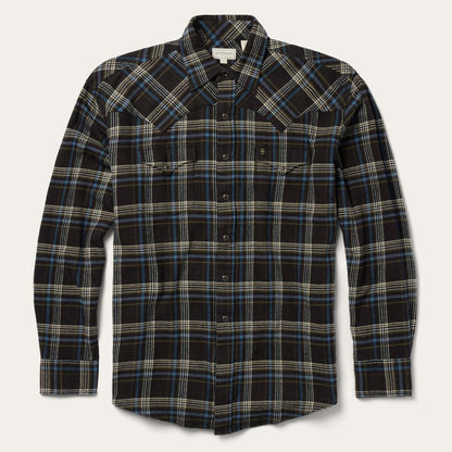 Brown Plaid Flannel Western Shirt Brown Men Stetson Classic Cut