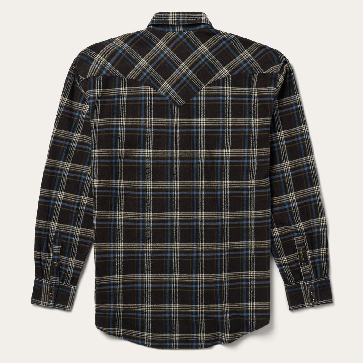 Brown Plaid Flannel Western Shirt Brown Men Stetson Flannel Shirts