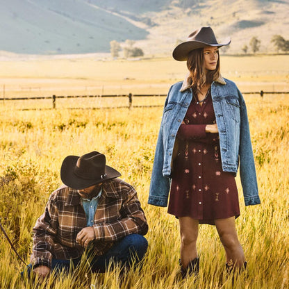Brown Plaid Western Coat Brown Men Stetson Flannel Shirts