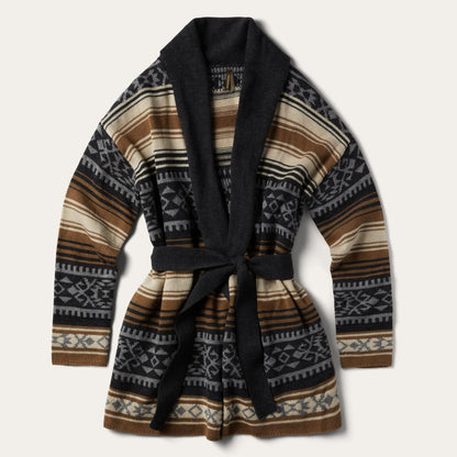 Brown Serape Belted Cardigan Brown Women Stetson Sweaters