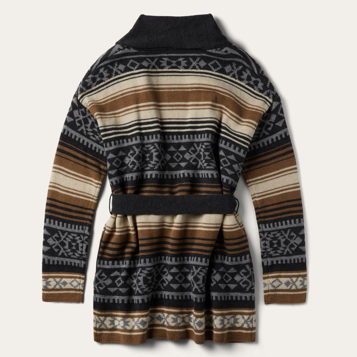 Brown Serape Belted Cardigan Brown Women Stetson Sweaters