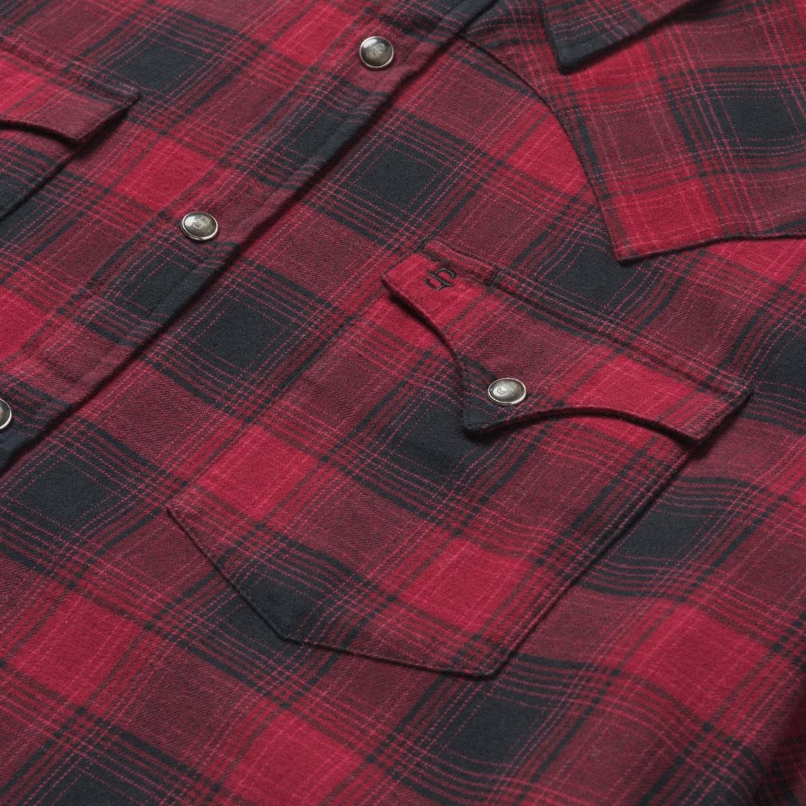 Brushed Twill Plaid Shirt Black Men Stetson Modern Cut