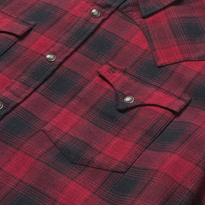Brushed Twill Plaid Shirt Black Men Stetson Modern Cut