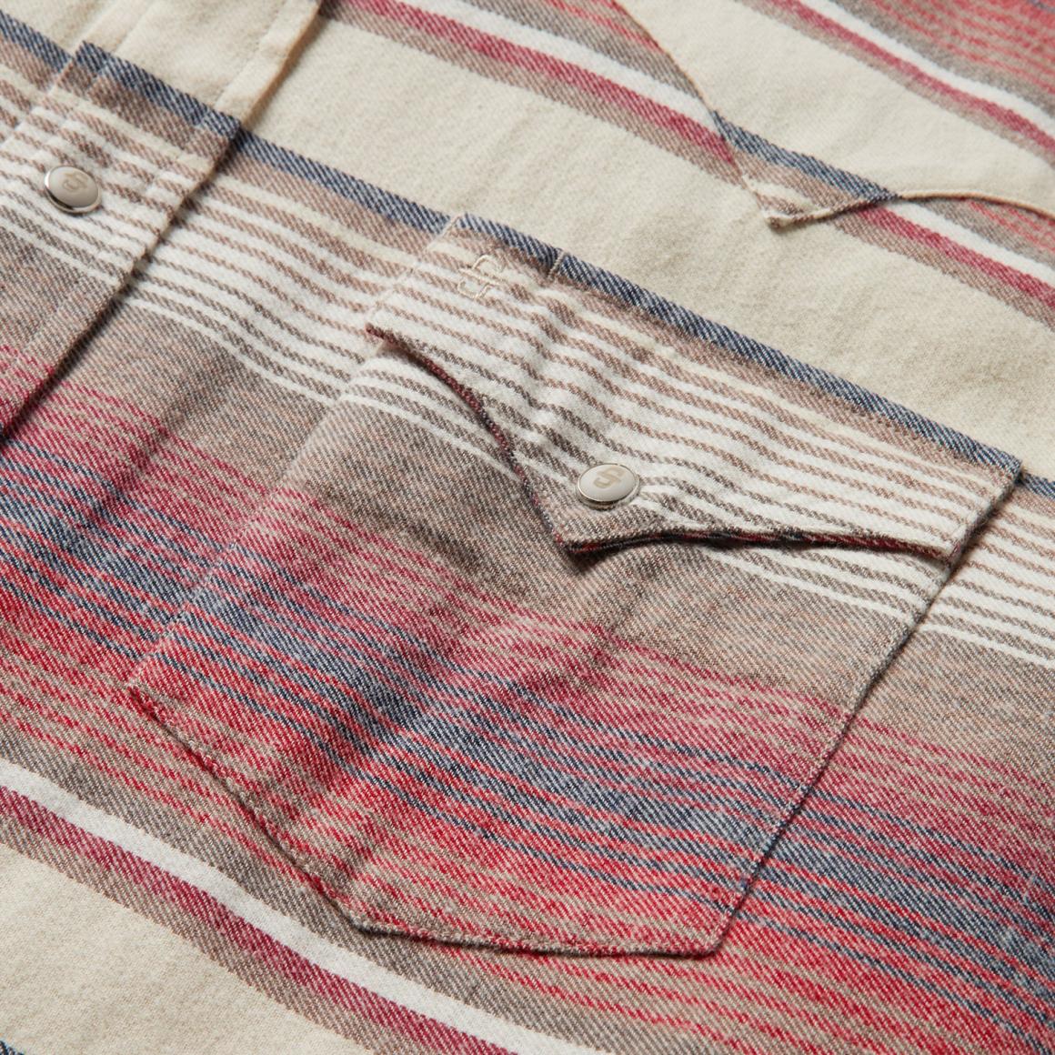 Brushed Twill Striped Shirt Red Men Stetson Classic Cut