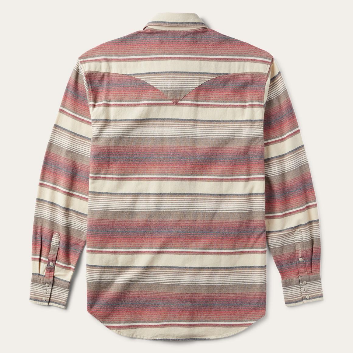 Brushed Twill Striped Shirt Red Men Stetson Flannel Shirts