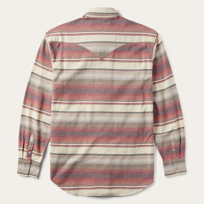 Brushed Twill Striped Shirt Red Men Stetson Western Shirts