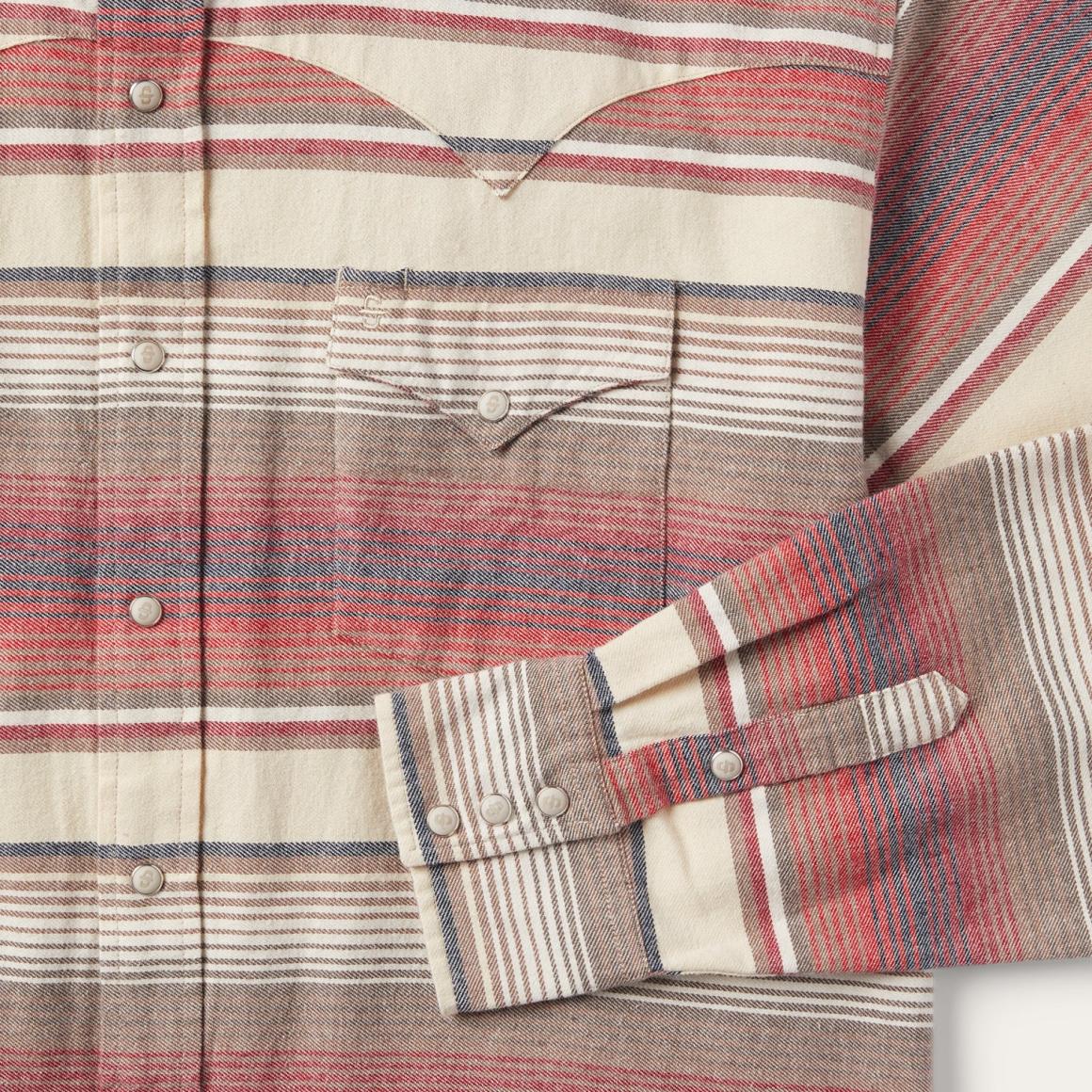 Brushed Twill Striped Shirt Red Men Stetson Western Shirts