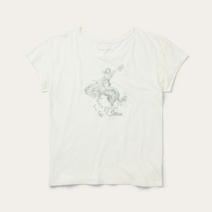 Bucking Cowgirl Graphic Tee White Women Stetson Tees