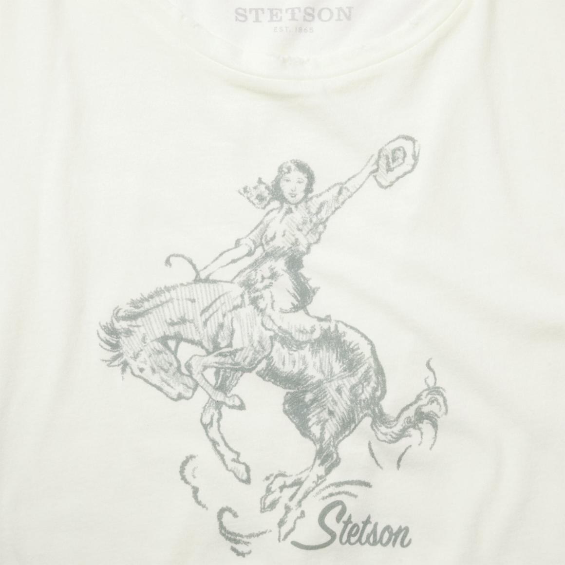 Bucking Cowgirl Graphic Tee White Women Stetson Tees