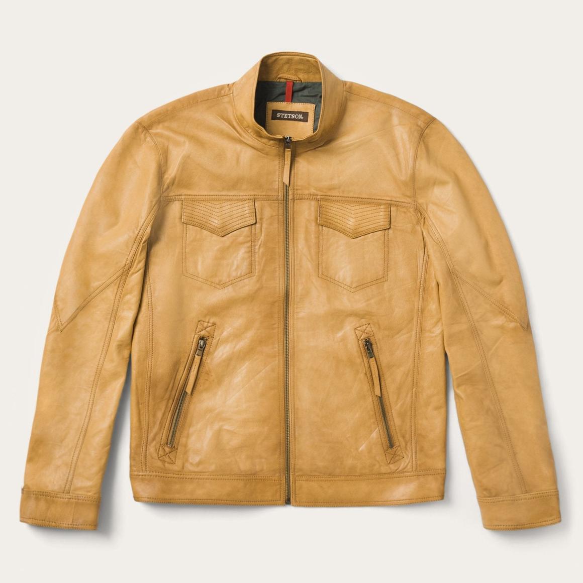 Butter Soft Distressed Leather Jacket Brown Men Stetson Jackets