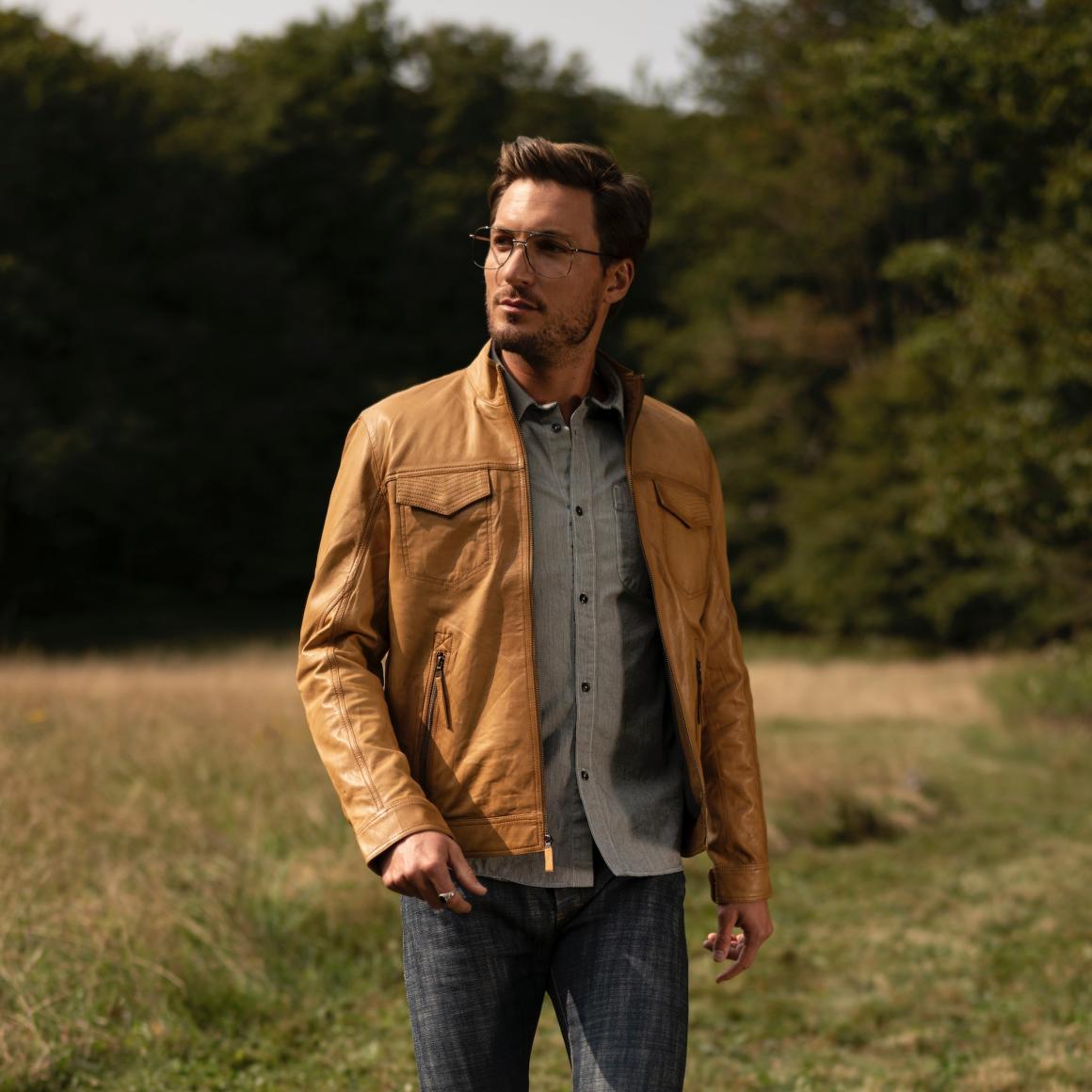 Butter Soft Distressed Leather Jacket Brown Men Stetson Jackets