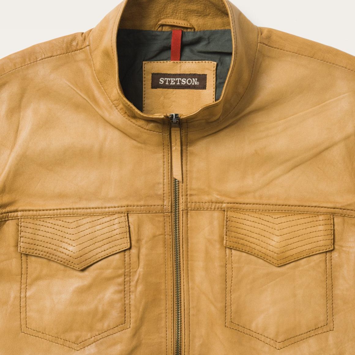 Butter Soft Distressed Leather Jacket Brown Men Stetson Jackets