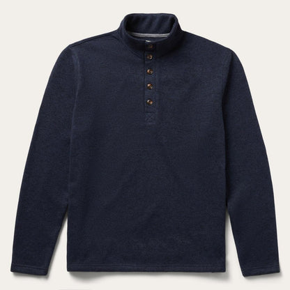 Button-Front Blue Pullover Knit Sweater Blue Men Stetson Sweaters & Hoodies