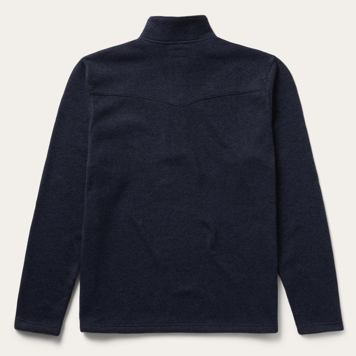 Button-Front Blue Pullover Knit Sweater Blue Men Stetson Sweaters & Hoodies