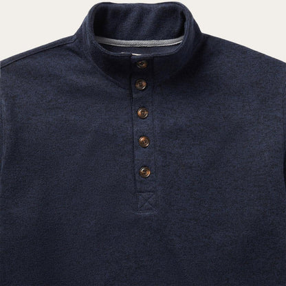Button-Front Blue Pullover Knit Sweater Blue Men Stetson Sweaters & Hoodies