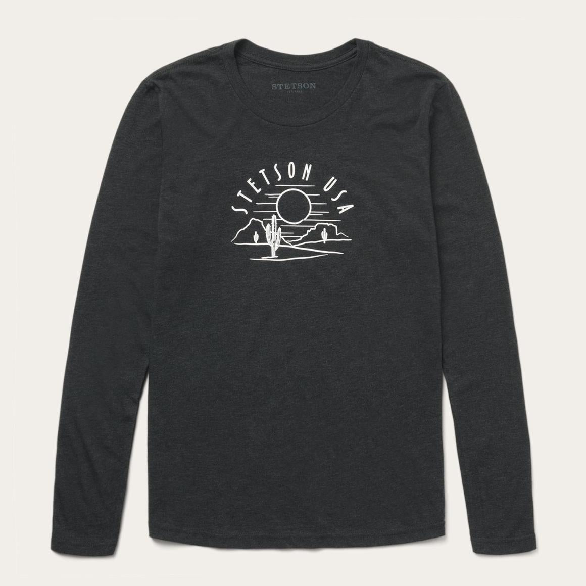 Cactus And Sunset Graphic Tee Black Women Stetson Tees