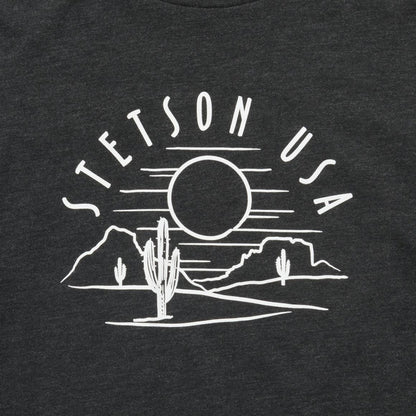 Cactus And Sunset Graphic Tee Black Women Stetson Tees