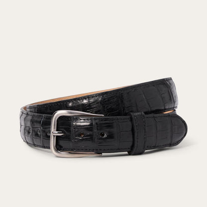 Caiman Western Tab Belt - 1 1/4" Width Black Classic Men Stetson Belts