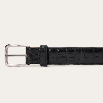 Caiman Western Tab Belt - 1 1/4" Width Black Classic Men Stetson Belts