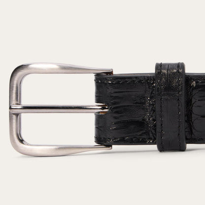 Caiman Western Tab Belt - 1 1/4" Width Black Classic Men Stetson Belts