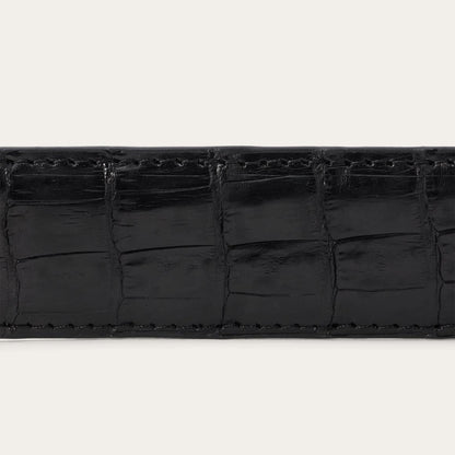 Caiman Western Tab Belt - 1 1/4" Width Black Classic Men Stetson Belts