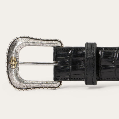 Caiman Western Tab Belt Black Classic Men Stetson Belts