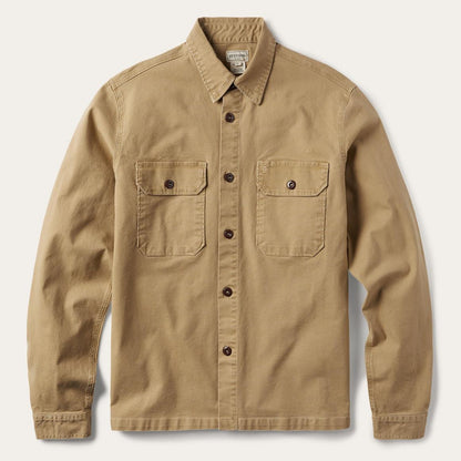 Camel Stretch Canvas Shirt Jacket Brown Men Stetson Jackets