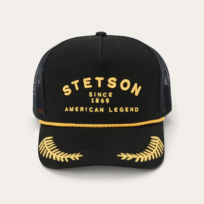 Captain Trucker Cap Black Men/Women Stetson Caps & Truckers