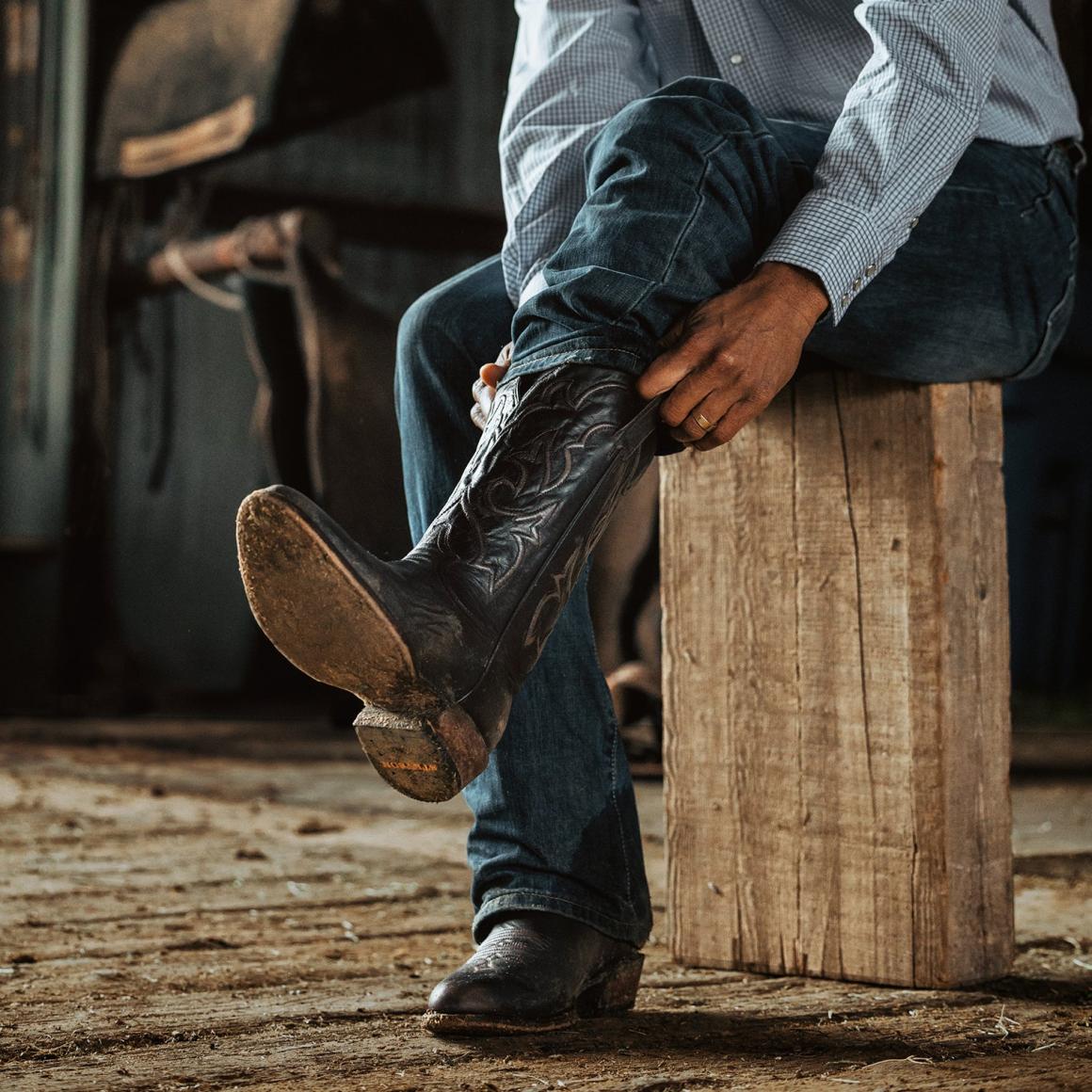 Carlisle Western Boots Distressed Brown Men Stetson Western